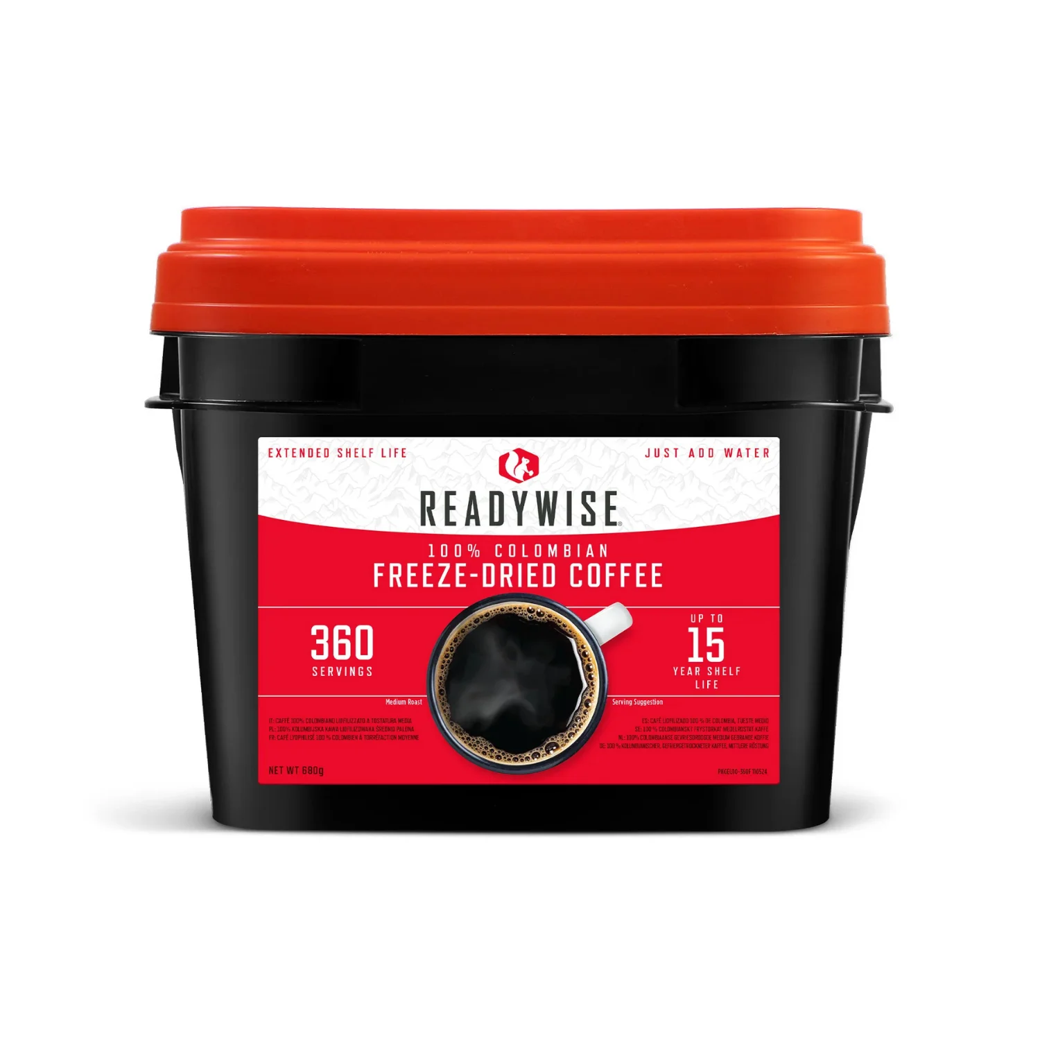 readywise-frysetørket-kaffe-360-porsjoner-front ReadyWise frysetørket kaffe 360 porsjoner - Bilde 1